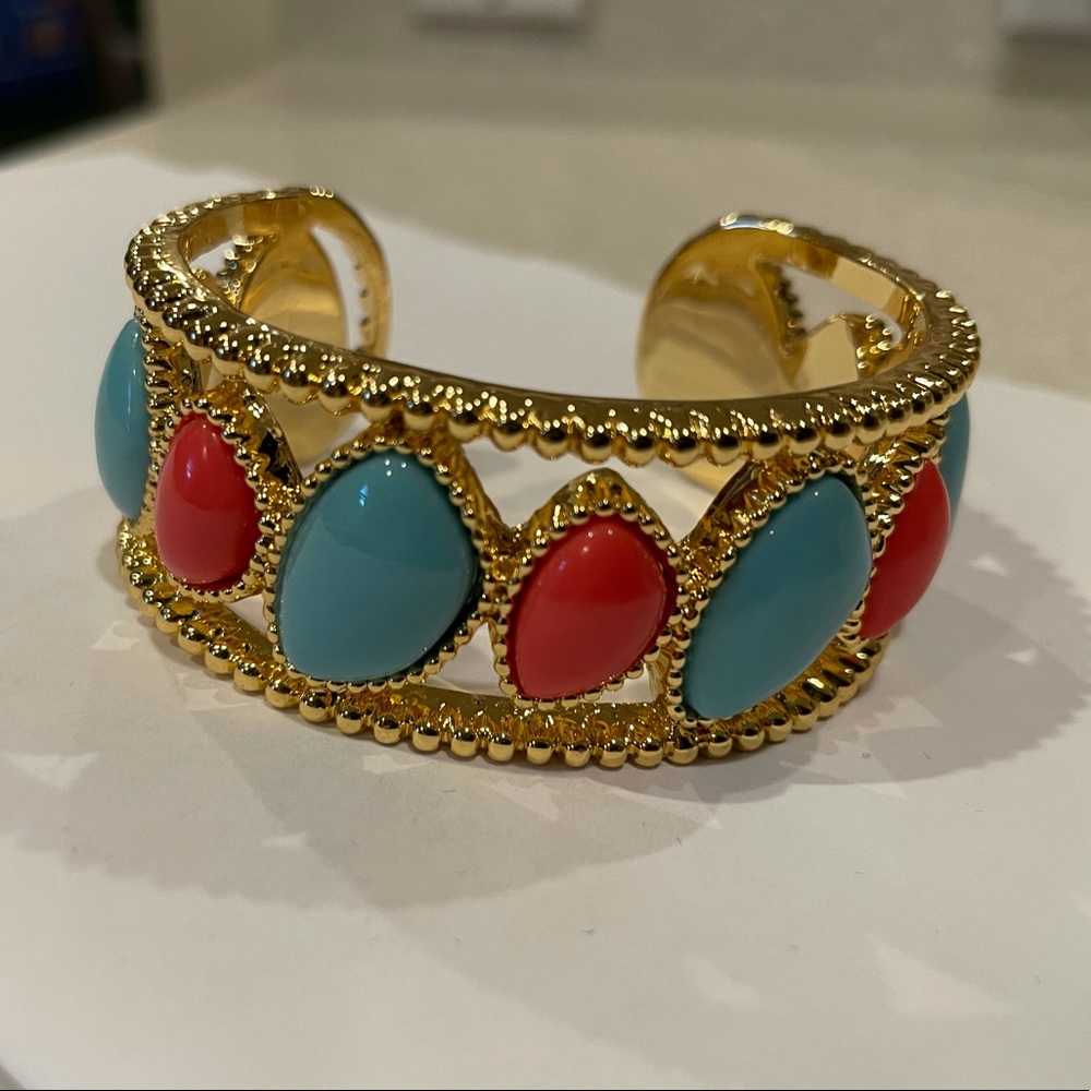 Gorgeous Lilly Pulitzer turquoise/coral cuff EUC!